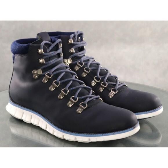 Cole Haan Zero Grand  $160 Men's Hiker Boots Size 9 Leather Blue C31399 - Picture 5 of 12
